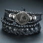 Vnox Mix 4Pcs/ Set Braided Wrap Leather Bracelets for Men Women