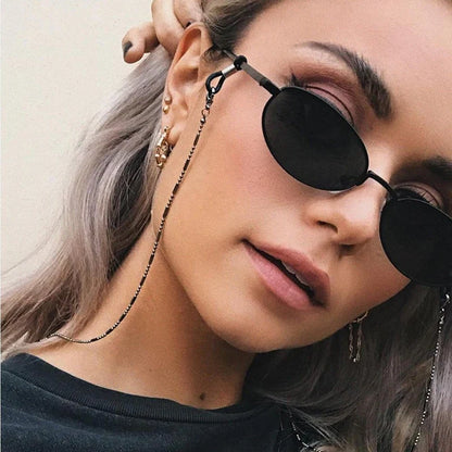 JWER Fashion Woman Sunglasses Chain Cylinder Bead Chain Anti-Falling Glasses Eyeglasses Cord Necklace Mask Chain for Women Gifts
