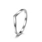 2mm Thin V Shape Stackable Ring Stainless Steel Plain Polished Band for Women Girl Size 5-10