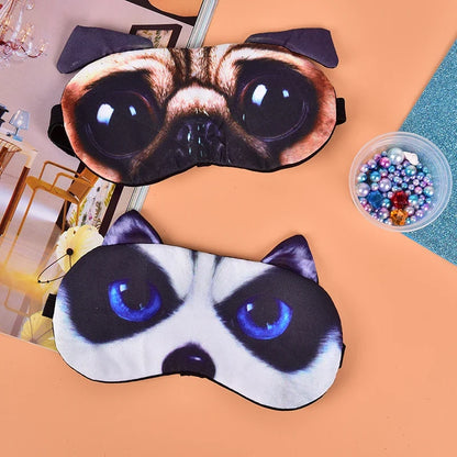 Cute Cat Dog Sleep Mask | Soft Eye Cover for Natural Sleeping