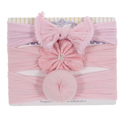 Fashion Baby Nylon Bow Headband Newborn Bowknot Round Ball Head wrap Flower Turban Girls Hair Bands Bow For Kids