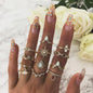 Fashion Geometric Knuckle Rings set For Women Crystal Gold color Finger Ring Boho Ladies wedding Jewelry Gift