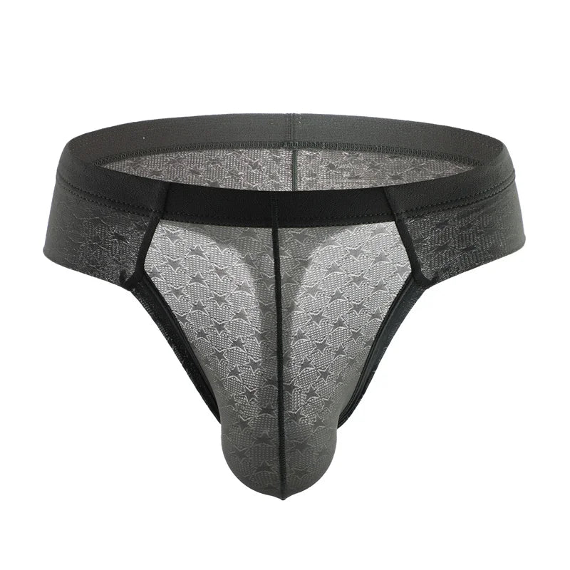 Sexy Men Briefs Ice Silk Underwear Men Low Waist Underpants Cool Breathable Briefs for Man
