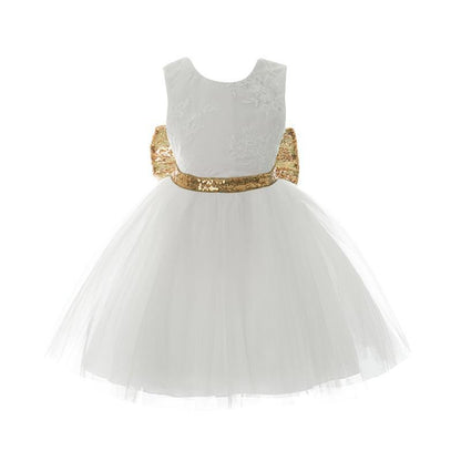 Pink Backless Princess Gold Luxury Dress With Bow Baby Dress for Girl Birthday Party Newborn dress For Birthday Girls Dress 1-5 years