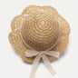 Handmade Modern Elegant Lady Baby Girls Breathable Lace Cap With Bow Great For Beach Sun