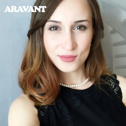Aravant 925 Silver 8MM Freshwater Pearl Necklace Chain For Women Fashion Jewelry