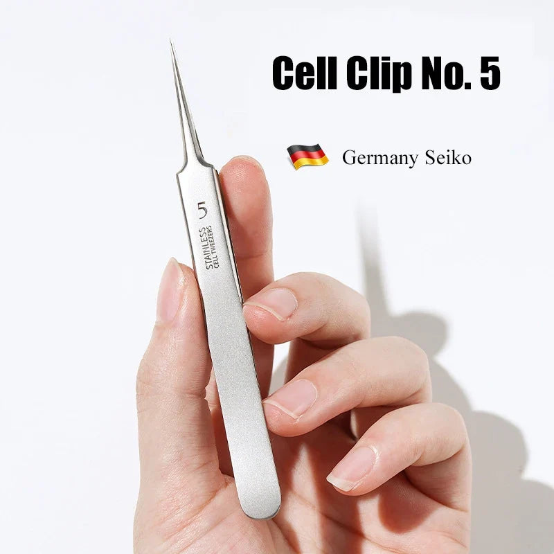 German Ultra-fine No. 5 Cell Pimples Blackhead Clip Tweezers | Acne Needle Tool for Precise Skin Care