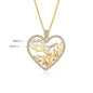 Multi-name Mixed Color Heart Necklace Family Tree of Life Nameplate Pendant