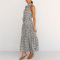 Summer Long Dress Polka Dot Casual Dresses Black Sexy Halter Strapless Sundress Vacation