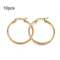 10pcs Black Open Earrings Circle Stainless Steel Earring Hooks 15-50mm Loop Base Ear Ring for DIY Jewelry Making Findings