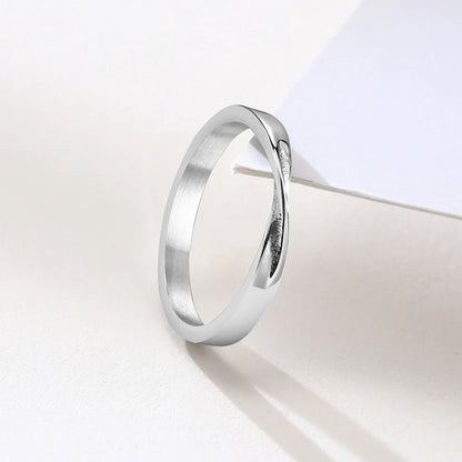 Mobius Wedding Ring for Women, Stainless Steel Dainty Endless Twist Knot, Infinity Promise Engagement Ring