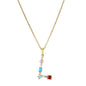 2024 New Hot Colourful Crystal AAA CZ 26 Capital Letters Pendant Necklace For Women Girl Gold Color Copper Initial Name Jewelry