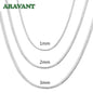 Aravant 925 Silver 1MM/2MM/3MM Snake Chain Necklace For Men Women Pendant Fashion Jewelry