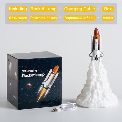 Rocket Kids Space Shuttle Lamp and Moon lamps In Night Light By 3D Print For Space Lovers Rocket Lamp