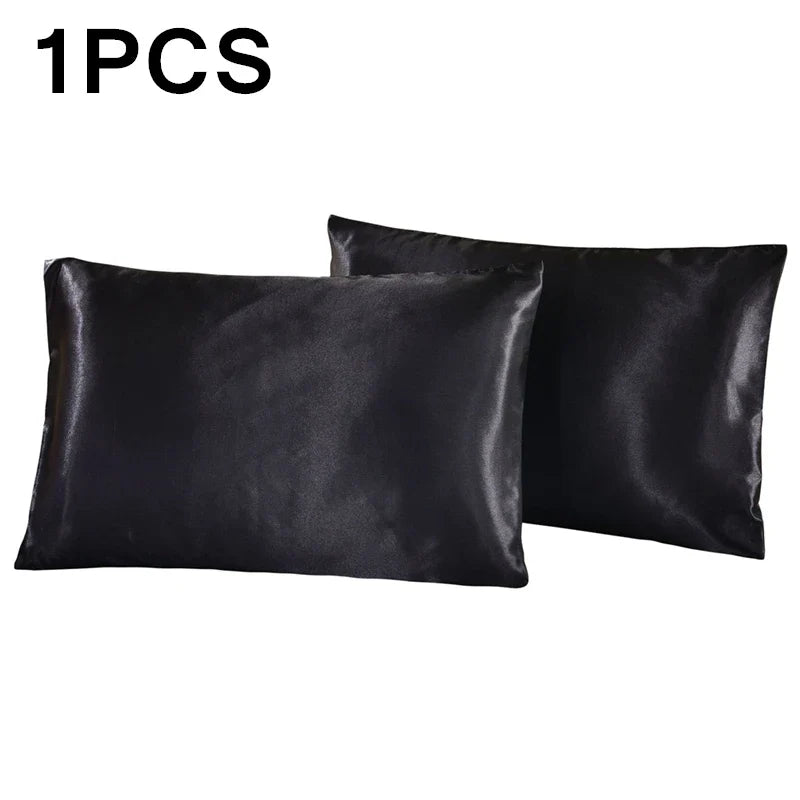 1Pc Queen Satin Silk Pillowcase | Silky Smooth Cooling Bed Pillow Cover for Hair and Skin