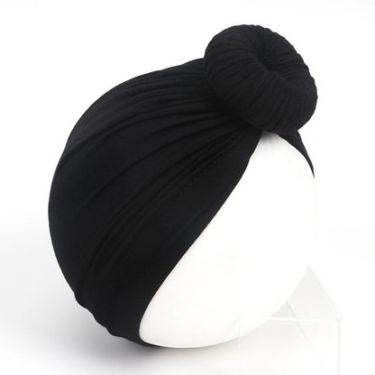 Newborn Toddler Kids Turban Cotton Beanie Hat Winter Cap Knot Solid Soft Sleeping Caps For Kids