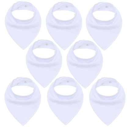 8PCS/SET Comfortable Colorful 100% Organic Cotton Adjustable Snaps Bandana Saliva Bibs For Baby Boys & Girls Kids