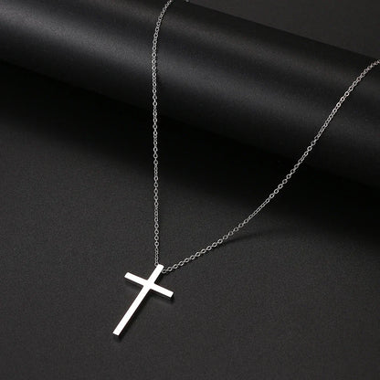 Stainless Steel Necklaces Classic Cross Jesus Fashion Large Style Man Chain Necklace For Women Jewelry Collar Pendant Gifts NEW