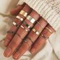 Fashion Geometric Knuckle Rings set For Women Crystal Gold color Finger Ring Boho Ladies wedding Jewelry Gift