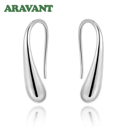 Aravant 925 Silver Earring Black Teardrop/Water Drop/Raindrop Dangle Earrings For Women Men Fashion Jewelry Gifts 4 Colors