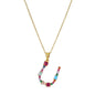 2024 New Hot Colourful Crystal AAA CZ 26 Capital Letters Pendant Necklace For Women Girl Gold Color Copper Initial Name Jewelry
