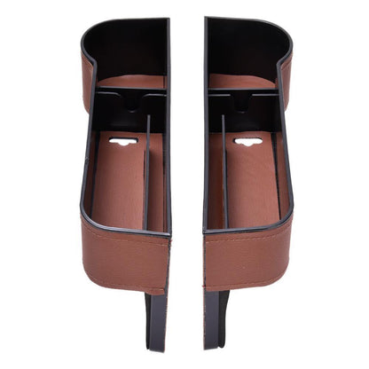 Multifunctional Car Seat Gap Storage Box Cup PU Leather Pocket Catcher Organizer Phone Bottle Cups Holder Car Accessories