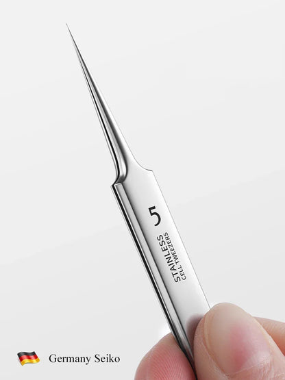 German Ultra-fine No. 5 Cell Pimples Blackhead Clip Tweezers | Acne Needle Tool for Precise Skin Care
