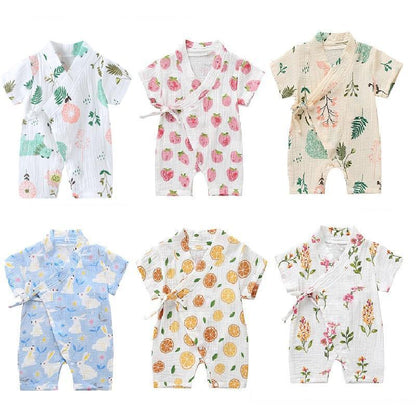 Summer Baby Girl/Boys Clothing Short-sleeved Rompers Jumpsuit Floral Print  Cute Soft Newborn Infant Baby Playwear For Girls and Boys Kids