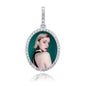 Custom Photo Pendant Oval Medal Pendant Ice Zircon Pendant Necklace Fashion Hip Hop Jewelry