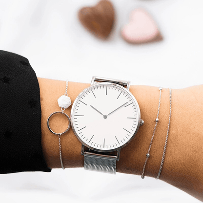 Fashion Unisex Watches Ultra Thin Stainless Steel Mesh Belt Quartz Classic Casual Watch For Women and Man