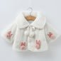 Princess Baby Girls Winter Thick Bownot Cloak Coat Flower for Childre With Flowers