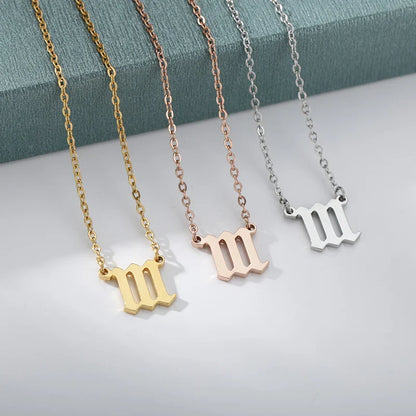 Vintage 111 444 555 666 777 888 999 Angel Number Necklace For Women Stainless Steel Chains Collar Choker Goth Aesthetic Jewelry