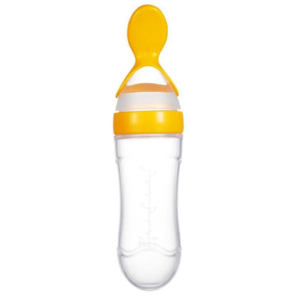 NEW Baby Feeding Bottle Spoon With Silicone Spoon Newborn Infant Squeeze Spoon Toddler Supplement food Bottle Feeder For Kids and Baby