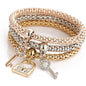 3colors/Lot Elastic Bracelets & Bangle For Women Crystal Tree of Life Owl Key lock Music Note Owl Butterfly Heart Charm Jewelry