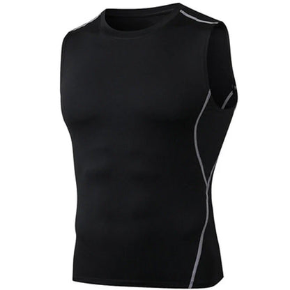 Men Quick Dry Running T-Shirts Compression Sleeveless Quick-drying Jersey training shirt Gym Mens Tank Top