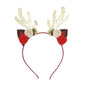 Luxury Christmas Antler Baby Girl Headbands Hair Accessories Xmas Deer Ear Flower Crown Hairband for Newborn Baby