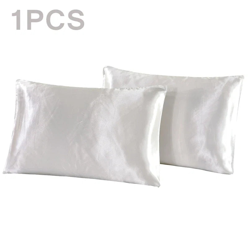 1Pc Queen Satin Silk Pillowcase | Silky Smooth Cooling Bed Pillow Cover for Hair and Skin