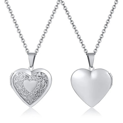 Heart Photo Locket Necklace for Women | Openable Stainless Steel Promise Jewelry