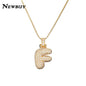 NEWBUY CZ Zirconia Crystal 26 A-Z Letters Pendant Necklace For Men Women Punk Initials Name Necklace Fashion Hip Hop Jewelry