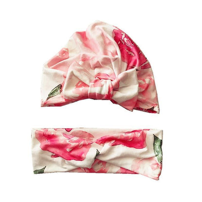Luxury Mdoern Set 2PCS Baby and Mom Headbands Set Flower Bowknot Newborn Turban Cross-tied Mommy Headband Bow
