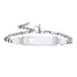 Persoanlized Custom Name Heart Bracelet,Stainless Steel Figaro Chain Link Adjustable,Engraved Gift for Boy Girl