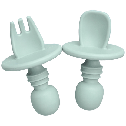 Big Baby Feeding Unique Spoon And Fork Set  Soft Silicone Feeding  Flatware  Safe Training Spoon For Baby Girls And Boys