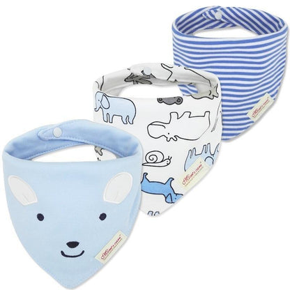 Moder 3PCS Baby Bibs Bandanna Lot Cotton Multi-style Triangle Cartoon For Infant Boys And Girls