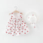 Summer Girl Kids Sleeveless Print Floral Birthday Party Princess Dress With Hat In Modern NEw Elegant Design For Girls Kids 6-24Months