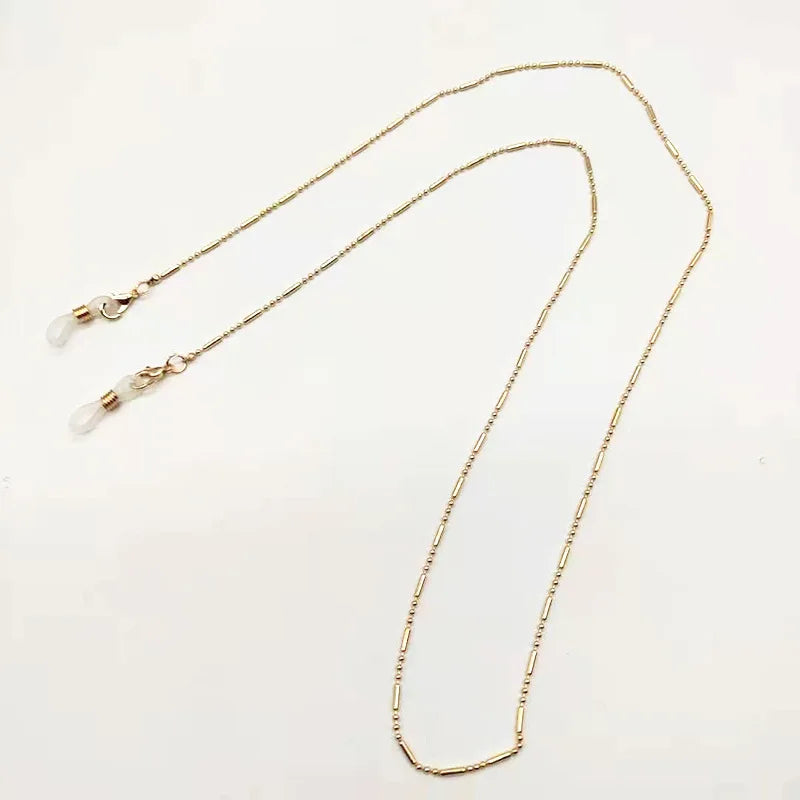 JWER Fashion Woman Sunglasses Chain Cylinder Bead Chain Anti-Falling Glasses Eyeglasses Cord Necklace Mask Chain for Women Gifts