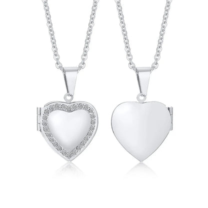 Heart Photo Locket Necklace for Women | Openable Stainless Steel Promise Jewelry