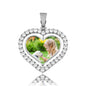 Heart Shaped Custom Photo Spin Double Sided Medallion Pendant Necklace Hip Hop Jewelry