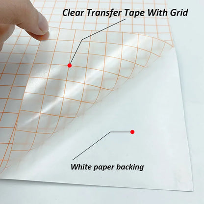 Clear Vinyl Transfer Paper Tape with Alignment Grid | Application Tape for Vinyl Decals