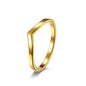 2mm Thin V Shape Stackable Ring Stainless Steel Plain Polished Band for Women Girl Size 5-10