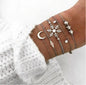 Boho Bangle For women Turtle Elephant Heart Shell Star Moon Bow Arrow Map Crystal Charm Bead Bracelet Set Bohemian Jewelry